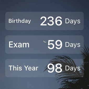 Countdown list