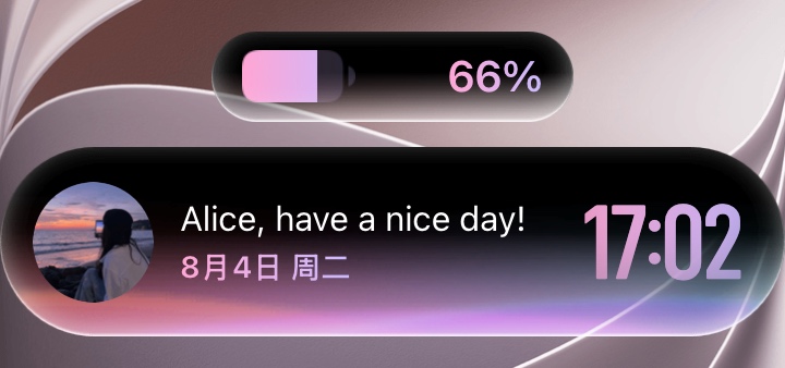 Widget Liquid Glass Dynamic Panel