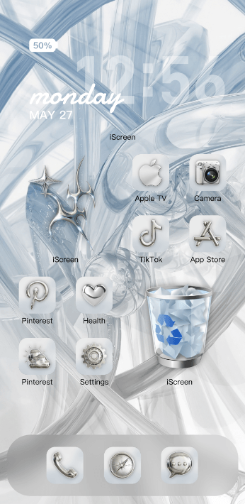 Silver Blue Minimalist