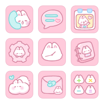 粉色阳光桌小兔